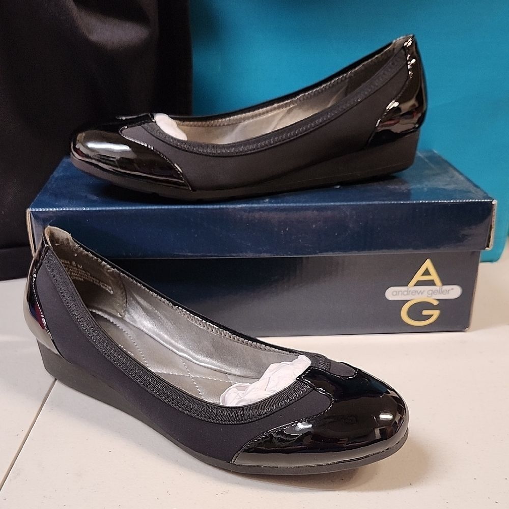 Andrew Geller Quinese Women's 8 Patent Leather Wedge - New